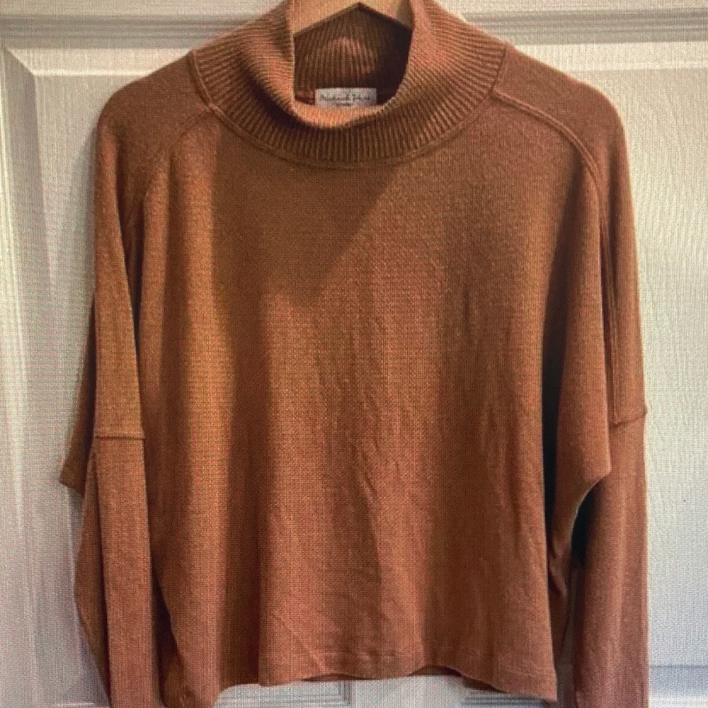 Michael Stars Burnt Orange Cowl Neck Sweater